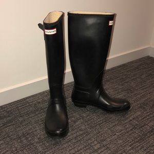 Hunter Original Black Knee-High Rubber Rain Boot